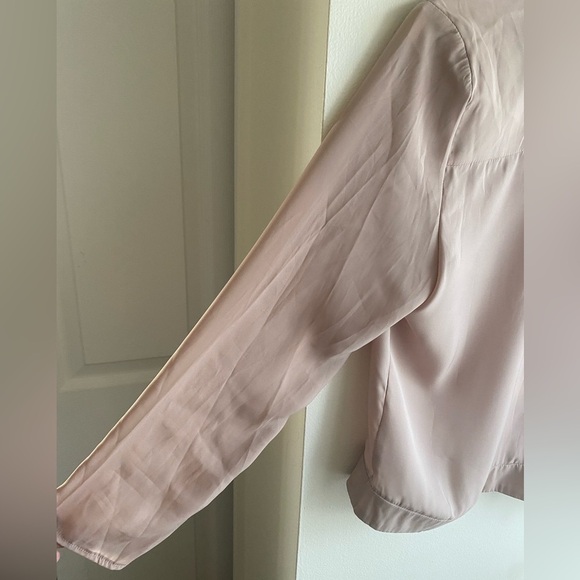 ASOS Women's Taupe Bomber Jacket Size 8 Asymmetrical Zipper Lightweight - Picture 4 of 5